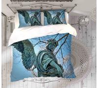 Set Copripiumino Moderno Statua Angelo 3D Pianta Sky Art Set Biancheria da Le...