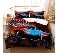 Set copripiumino Monster Truck dei cartoni animati 3D set biancheria da letto...
