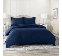 Set Copripiumino Morbido In Pile Con Fodera Per Cuscino, Blu Navy - Matrimoniale