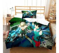 Set Copripiumino My Hero Academia Stampa Ragazzi Ragazza Singolo 135x200 Set Di Biancheria Da Letto Morbido e Traspirante Lpoallergenico Microfibra Copripiumino Set Per Bambino e Adulti