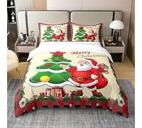 Set Copripiumino Natalizio 100% Cotone Misura Singola Con 1 Fodera Per Cuscino Decorazioni Natalizie Set Copripiumino 100% Cotone Set Biancheria Da Letto Natalizia Babbo Natale Copripiumino Giallo