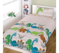 Set Copripiumino Naturale Junior Con Dinosauri Per Lettino Nuovo