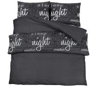 Set copripiumino nero 260 x 240 cm cotone 100% morbida microfibra con 2 federe 65 x 65 cm, facile da pulire, antipiega, standard 100 Oeko-Tex, per camera da letto e letto degli ospiti