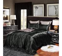 Set Copripiumino Nero di Modo Doppio Formato di Seta Come Set di Biancheria da Letto in Raso Estivo Reversibile Trapunta/Trapunta Copertura Poliestere Luna di Sexy Biancheria da Letto