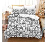 Set copripiumino nero disegnato a mano 3D graffiti avatar set lenzuola federe