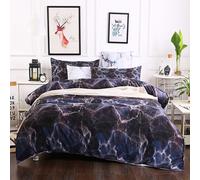 Set copripiumino nero motivo trama marmo 3D set biancheria da letto federe 64