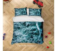 Set copripiumino paesaggio onde marine 3D set biancheria da letto federe