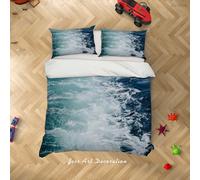 Set copripiumino paesaggio onde marine 3D set biancheria da letto federe