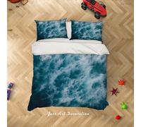 Set copripiumino paesaggio onde marine 3D set biancheria da letto federe