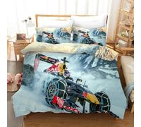 Set copripiumino per auto da corsa 3D F1 nero set lenzuola federe