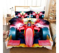 Set copripiumino per auto da corsa 3D F1 rosso set lenzuola federe