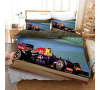 Set copripiumino per auto da corsa 3D F1 set lenzuola federe 64