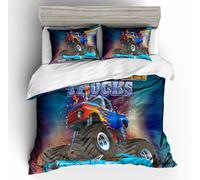Set copripiumino per bambini 3D Monster Truck cartone animato set biancheria ...