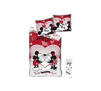 Set copripiumino per bambini Disney - Minnie e Mickey Love You - Rosso - 140x200 cm
