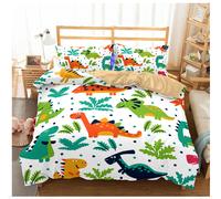 Set copripiumino per bambini modello pianta dinosauro parco 3D set biancheria...