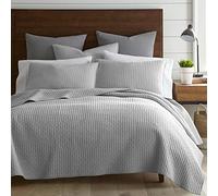 Set copripiumino per letto king size, in cotone, grigio chiaro, tinta unita