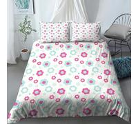 Set Copripiumino Per Letto Matrimoniale 240X220Cm, 3 Pezzi Motivo Sfondo Bianco Con Fiori Azzurri 3D Biancheria Da Letto Invernale In Microfibra, 1 Copripiumino + 2 Federe, Per Bambini E Adulti