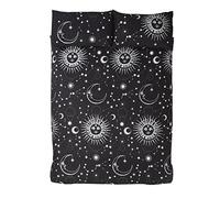 Set copripiumino per letto singolo, in policotone, motivo celestiale, colore: nero