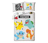 Set copripiumino Pokemon con Salameca, Carapuce, Pikachu e Bulbizarre, copripium