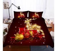 Set copripiumino renne regalo di Natale 3D set biancheria da letto federe 64