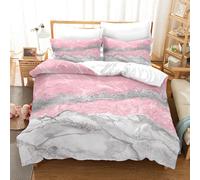 Set copripiumino rosa motivo trama marmo 3D set biancheria da letto federe