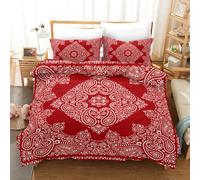 Set copripiumino rosso modello semplice geometrico 3D set lenzuola federe 64