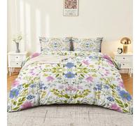 Set copripiumino Simmetria dei fiori di William Morris biancheria da letto 135 x 200 cm Set copripiumino e federe per cuscino double face in microfibra premium Face 2 federe 50x75 Blu polvere