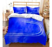 Set Copripiumino Singolo 135x200 cm Traccia di Volo Stampa 3D Set di Biancheria da Letto Blu in Morbido Microfibra Copripiumini con Chiusura a Cerniera e 2 Federe 50x80 cm d-107