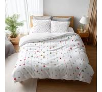 Set Copripiumino Singolo 155x200 cm Campanella Biancheria da letto Fiocchi in Morbido Microfibra 3D 3 Pezzi Copri Piumino e 2 Federe 50x80 cm con Cerniera C-927