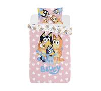 Bluey Cane Singolo Copripiumino E Federa 100% Cotone i Love You per Bambini