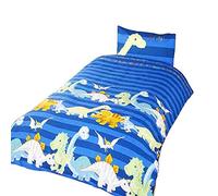 Dinosauri Set Copripiumino Singolo Ragazzi Biancheria da Letto Blu