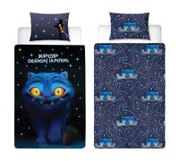 Set copripiumino singolo con licenza ufficiale K Pop Demon Hunters | Design Derpy Demons, biancheria da letto reversibile su entrambi i lati, inclusa federa coordinata