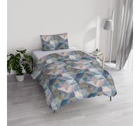Set Copripiumino Singolo Cotone River, lavorato in Italia - Parure Copri Piumino - Sacco Piumone 150x200cm con Doppia Patella e Federe Cuscino (Singolo, sepik blue)
