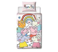 Peppa Pig Giocherellone Set Copripiumino Singolo Bambini 2-in-1 Disegni Piazza
