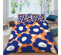 Set Copripiumino Singolo Orchidea Biancheria da letto Fiori Blu in Morbida Microfibra 3D Parure Copripiumino 135x200 cm con Cerniera e 2 Federe 50x80 cm C.1472
