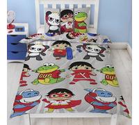 Ryans World Banda Set Copripiumino Singolo 2-in-1 Disegni Grigio Bambini Letto