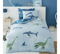 Set Copripiumino Singolo Sea Dino Per Bambini 2-In-1 Design Squalo Dinosauri