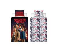 Set Copripiumino Singolo Stranger Things Fiamme Reversibile Letto Bambini Multi
