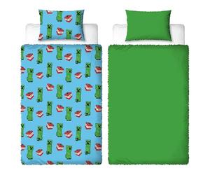 Set copripiumino singolo ufficiale di Character World Minecraft, design più caldo | Copripiumino reversibile in pile a due lati, prodotto ufficiale, con federe abbinate.