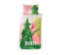 Wicked Set Copripiumino Singolo per Bambini Letto Verde Rosa 2-in-1 Disegni