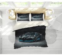 Set copripiumino sportivo per auto Bugatti 3D set biancheria da letto federe
