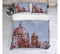 Set copripiumino statua arte architettura greca 3D set biancheria da letto fe...