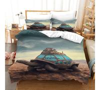 Set copripiumino steppa 3D Turtle Town set biancheria da letto federe 8