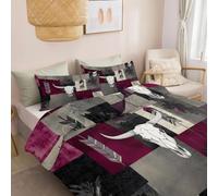 Set Copripiumino Stile Cowboy Reversibile 3 Pezzi, Teschio Di Mucca Cavallo Geometria A Freccia Morbida e Traspirante Biancheria da Letto, Perfetto per Tutte le Stagioni Copripiumino 240 x 220 cm