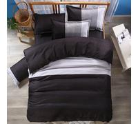 Set copripiumino trapuntato 3D motivo a righe art nero grigio set lenzuola fe...