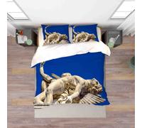 Set copripiumino trapuntato blu moderno arte statua 3D set lenzuola federe
