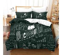 Set copripiumino trapuntato disegnato a mano lavagna graffiti 3D set biancher...