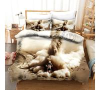 Set copripiumino trapuntato paesaggio motociclista 3D set biancheria da letto...