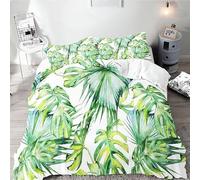 Set Copripiumino Tropicale con Motivo di Foglie - Morbidezza e Comfort per il Tuo Letto, Stile Esotico ed Elegante, copripiumino singolo 140x200