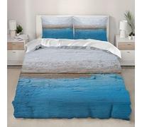 Set Copripiumino una Piazza e Mezza 200x200 cm Acquerello Set di Biancheria da Letto Tavola di Legno Rustica Vintage in Morbido Microfibra Stampa 3D Copripiumini con Cerniera e 2 Federe 50x80 cm h6